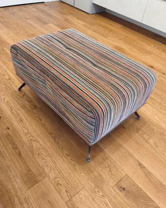 pouf  tessuto a righe multicolor