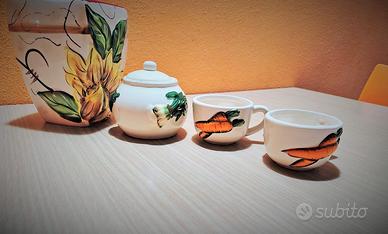 Set  caffè in ceramica dipinte a mano- Prodotto Vi