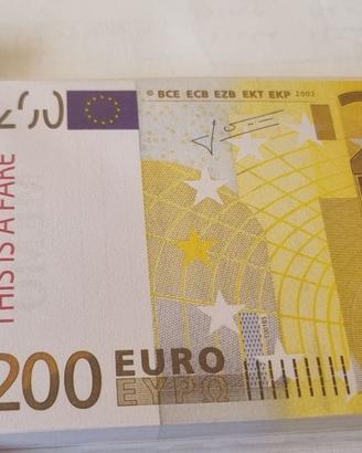 Bloc notes 80 foglietti con finta banconota 200 €