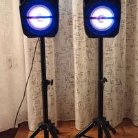 Coppia casse Bluetooth + stativi