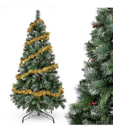 Albero di Natale Artificiale 165 cm con Bacche Ros