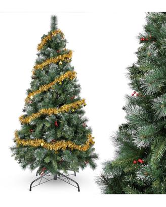 Albero di Natale Artificiale 165 cm con Bacche Ros