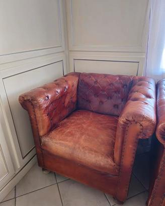 raro salotto Chesterfield originale inglese