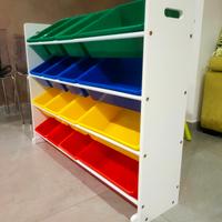 scaffale porta giochi più casa Barbie 