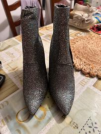 stivaletto argento con glitter