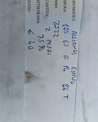 2 GOMME ESTIVE 185/65/14 86T