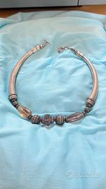 Collana etnica argento e pietre
