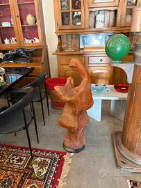 vecchia Scultura raffigurante mamma con bambino