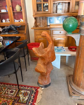 vecchia Scultura raffigurante mamma con bambino