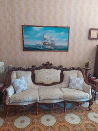 Divano 3 posti + 2 Poltrone stile Neobarocco