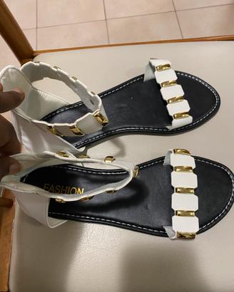 Sandali donna bianchi e oro – eleganti