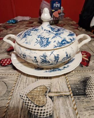 Zuppiera vintage in ceramica Con sotto Piatto 