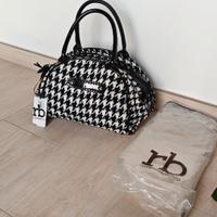 Borsa RoccoBarocco RB Bauletto Pied de Poule Nera
