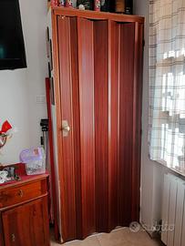 Porta a soffietto in legno 80 x 210