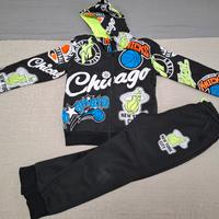 TUTA SPORT BAMBINO TEMA BASKET TAGLIA 8 ANNI