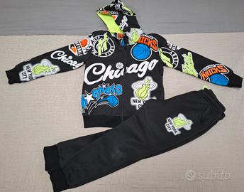 TUTA SPORT BAMBINO TEMA BASKET TAGLIA 8 ANNI