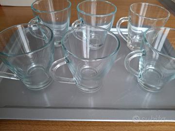 sei tazze in vetro