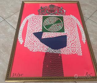 Enrico baj litografia quadro