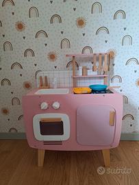 Cucina giocattolo Mamabrum retrò rosa + accessori