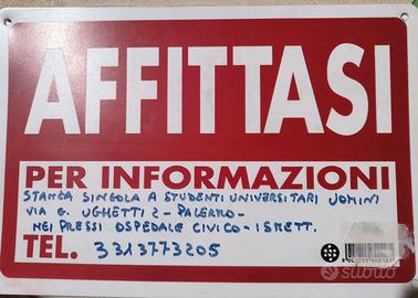 Camera per studenti Palermo pressi civico