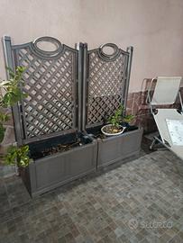 Coppia fioriere con spalliera PVC