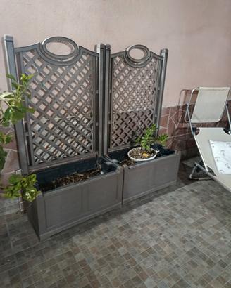 Coppia fioriere con spalliera PVC