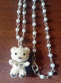 Collana ciondolo orsetto orsacchiotto con perline
