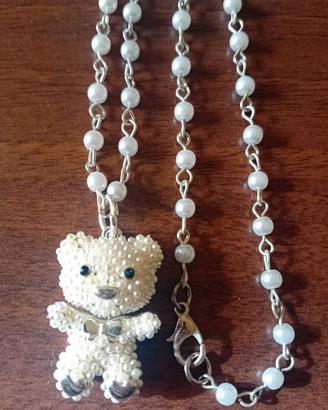 Collana ciondolo orsetto orsacchiotto con perline
