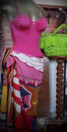 costume intero fucsia "Roberta mare" con pareo