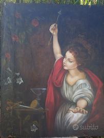 olio su tavola "il mago" 