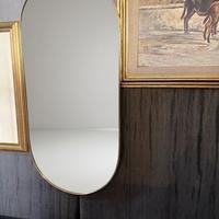 Specchio Ovale di Design - Ottone - Anni '50/60