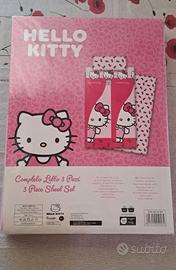 completo lenzuola 1 piazza hello kitty 