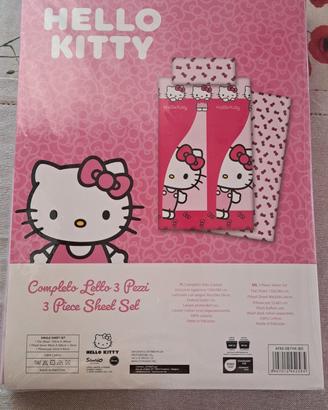 completo lenzuola 1 piazza hello kitty 