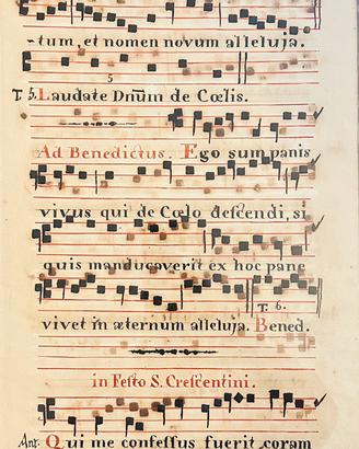 Antifonario antico originale incorniciato