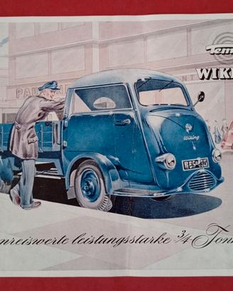 Pubblicitaria antica 1950 ca. Veicoli Tempo Wiking