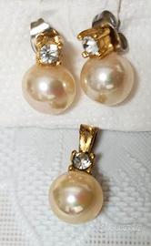 vere perle dei mari del sud. set di orecchini e pe