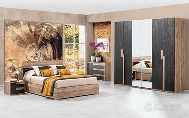 camera da letto completa letto contenitore 6 ante 