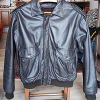 Bomber Pelle Vera Taglia L – Flight Jacket Vintage