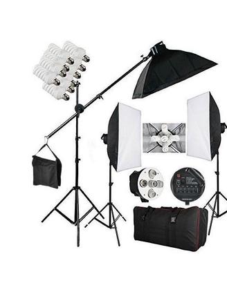 Kit Soft Box Fotografico 4 Ombrelli + Giraffa