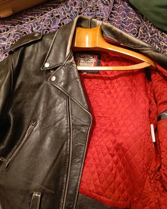 giubbotto di pelle nero vintage da moto 