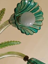 Lampadario vintage stile Murano a 6 luci