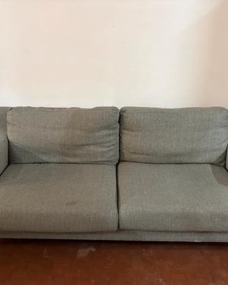 Divano 3 posti in tessuto grigio