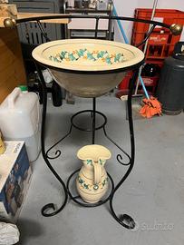 Antico set da toilette  in ferro battuto