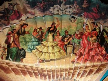 Ventaglio spagnolo original dipinto a mano su tela