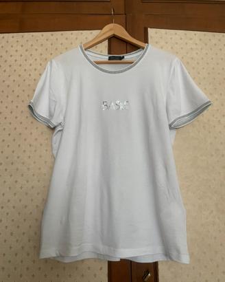 T shirt Basile puro cotone bianca nuova L