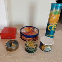 Lotto di 6 scatole di latta vintage