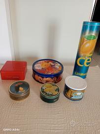 Lotto di 6 scatole di latta vintage