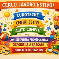 Lavoro estivo con bambini e ragazzi