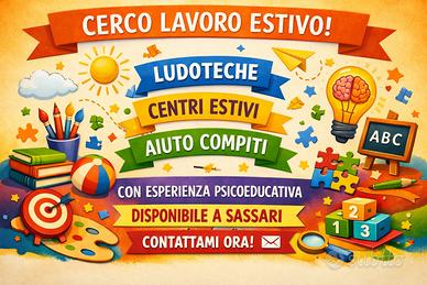 Lavoro estivo con bambini e ragazzi