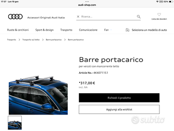 Barre porta tutto Audi Q3
